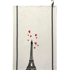 Torchon EIFFEL COEURS Ecru 70 x 50