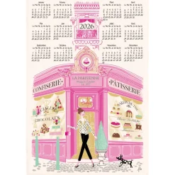 Torchon Façade pâtisserie Calendrier 2026 Ecru 48 x 72