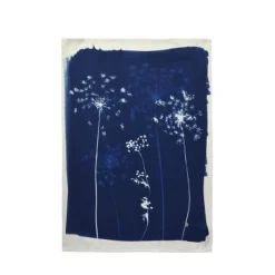 Torchon FLEURS DE CAROTTE Bleu 70 x 50
