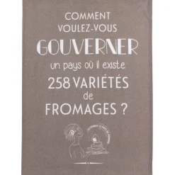 Torchon Gouverner et fromages Gris 50 x 70