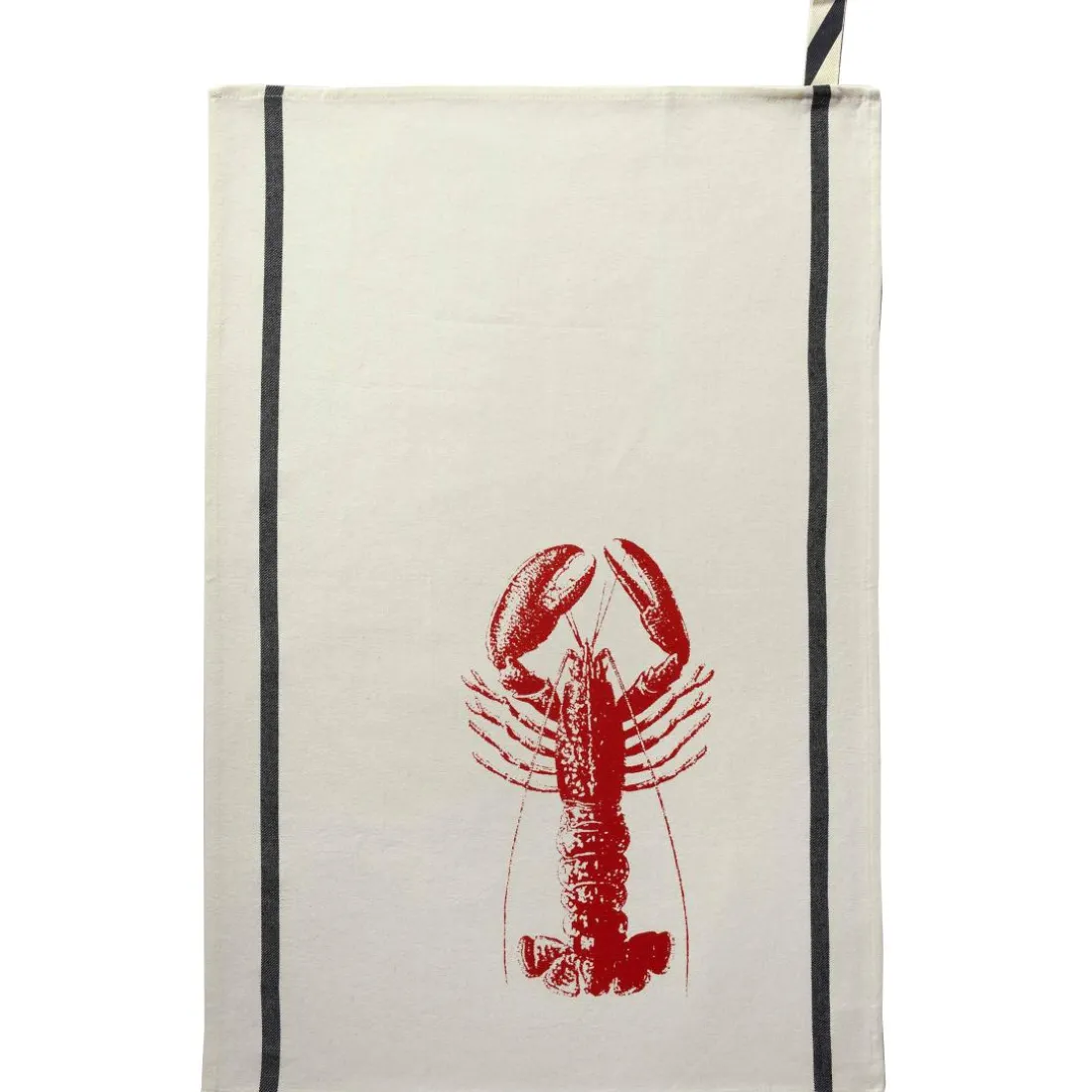 Torchon Homard rouge Corail Ecru 70 x 50