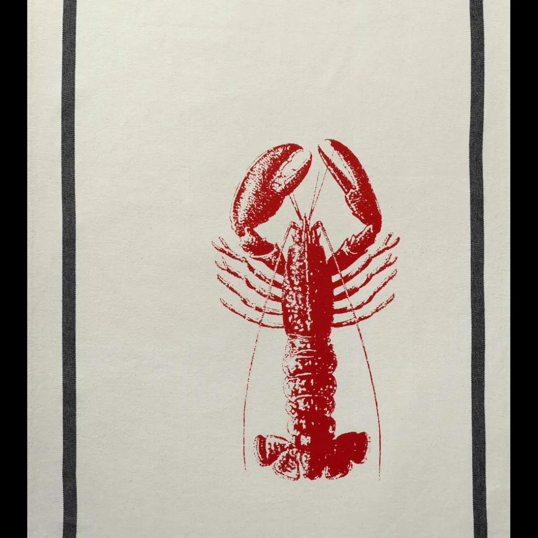 Torchon Homard rouge Corail Ecru 70 x 50