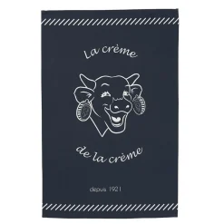 Torchon imprimé en coton La Vache qui rit-Bleu