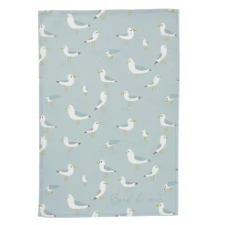 Torchon imprimé en coton LES MOUETTES-Bleu
