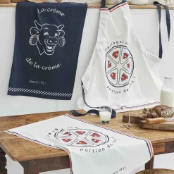 Torchon imprimé en coton La Vache qui rit-Beige