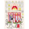 Torchon Imprimé Façade bistrot Ecru 48 x 72