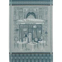 Torchon jacquard Bistrot Bleu 50 x 70