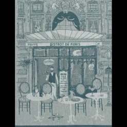 Torchon jacquard Bistrot Bleu 50 x 70
