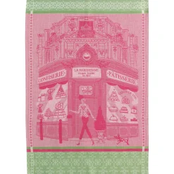 Torchon jacquard pâtisserie Rose 50 x 70