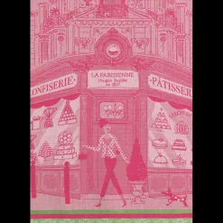Torchon jacquard pâtisserie Rose 50 x 70