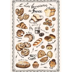 Torchon Les Viennoiseries Françaises Ecru 48 X 72