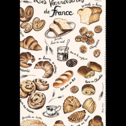 Torchon Les Viennoiseries Françaises Ecru 48 X 72