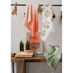 Torchon recyclé VICHY pêche 50 x 70
