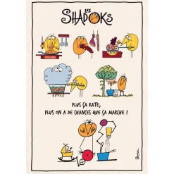 Torchon Shadoks en cuisine Ecru 48 x 72