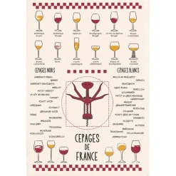 Torchon Vins et cépages Ecru 50 x 70