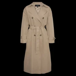 Trench coat fermeture à double boutonnage. fermeture par ceinture col à revers marron Pey