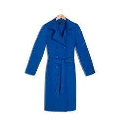 Trench long en coton Farah bleu