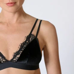 Triangle velours Noir Midnight Lingerie
