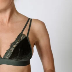 Triangle velours Vert Midnight Lingerie