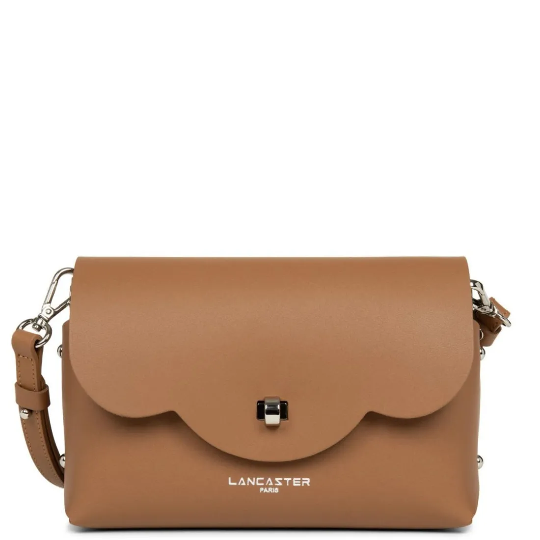 Trotteur A rabat avec fermoir - City Flore camel en cuir