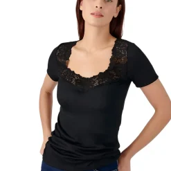 T-shirt à manches courtes en coton noir