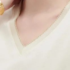 T-shirt beige en coton
