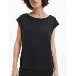 T-shirt col rond large à manches courtes - Noir Calvin Klein Underwear en coton modal
