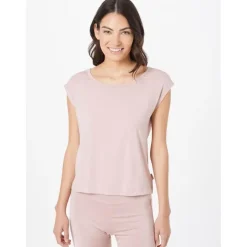T-shirt col rond large à manches courtes - Calvin Klein Underwear Rose en coton modal