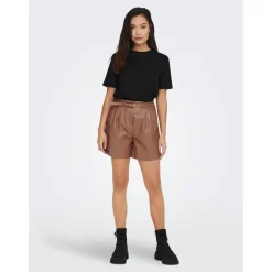 T-shirt Col rond Manches courtes noir en coton Ella