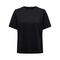 T-shirt Col rond Manches courtes noir en coton Ella