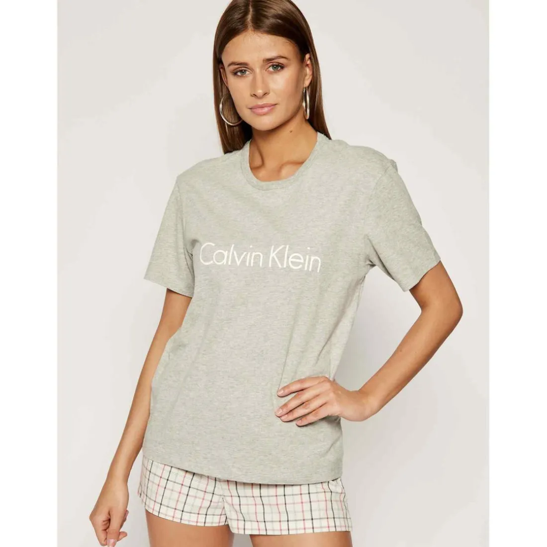 Tshirt col rond manches courtes - Gris Calvin Klein Underwear en coton
