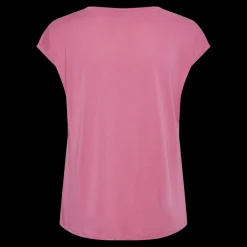 T-shirt comfort fit manches courtes rose en viscose