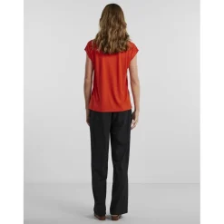 T-shirt comfort fit manches courtes orange en viscose