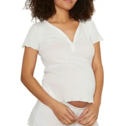 T-shirt de grossesse et d'allaitement - Blanc - Cache Cœur Lingerie en coton bio