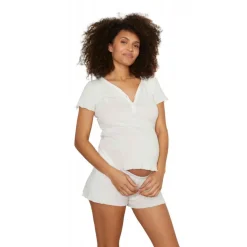 T-shirt de grossesse et d'allaitement - Blanc - Cache Cœur Lingerie en coton bio