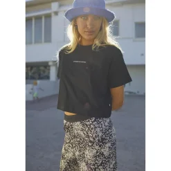 T-shirt fille Vinagi noir en coton