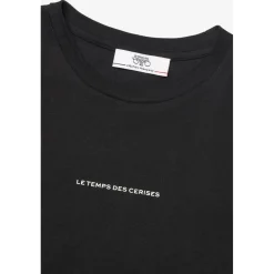 T-shirt fille Vinagi noir en coton