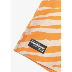 T-shirt garçon Zabrabo zébré beige et orange imprimé noir en coton