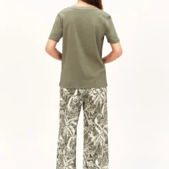 T-shirt kaki en coton