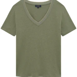 T-shirt kaki en coton