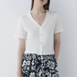 T-shirt manche courte beige