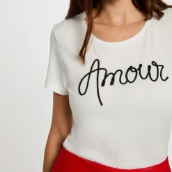 T-shirt manche courte blanc en viscose