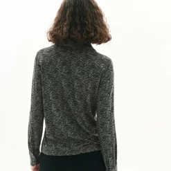 T-shirt manche longue vert en viscose