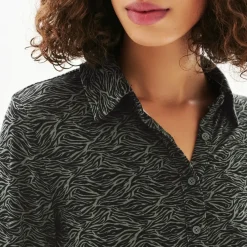 T-shirt manche longue vert en viscose