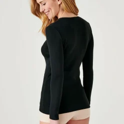 T-shirt manches longues en coton noir