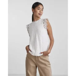 T-shirt regular fit sans manches blanc en nylon