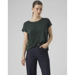 T-shirt regular fit vert foncé en tencel