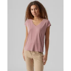 T-shirt Relaxed Fit Col en V Manches courtes Longueur regular rose Pax