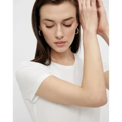 T-shirt slim fit manches courtes blanc en coton Dee