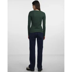 T-shirt slim fit manches longues vert Élise